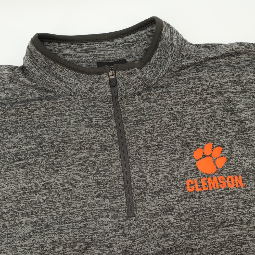 Clemson Tigers NCAA Quarter 1/4 Zip Pullover Long Sleeve Shirt Mens L Gray‎ Flaw